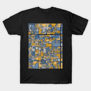 Arlington Map Pattern in Blue & Gold T-Shirt